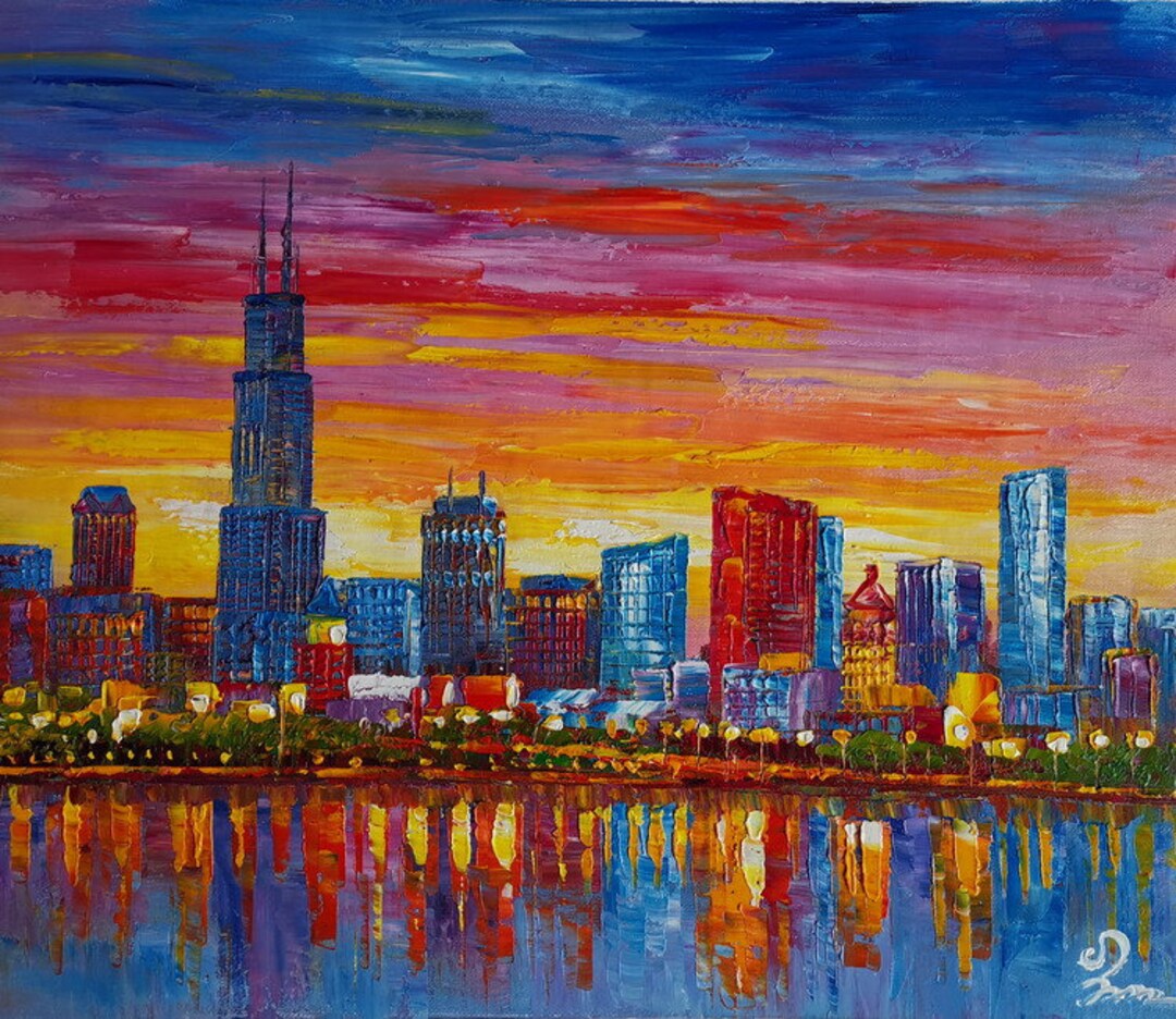Chicago in the Morning-koking Fort-z407-home Decor Holiday Artwork