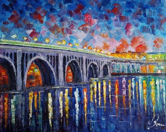 DC Keybridge Print on Watercolor Paper 11x14 Made From Image of Past  Painting by Karen Tarlton 