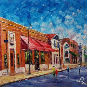 Michigan, Charlevoix, Downtown, Bridge Street-KoKing Fort-K756-Home Decor Holiday Artwork Texture Painting Dining Wall Art