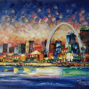 Arch St. Louis MO-KoKing FORT-D0153-Home Decor Holiday Artwork Texture Painting Dining Wall Art