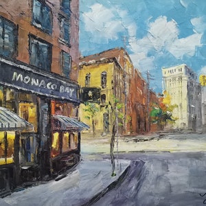 E Michigan Ave, Kalamazoo, MI-KoKing Fort-G169-Home Decor Holiday Artwork Texture Painting Dining Wall Art