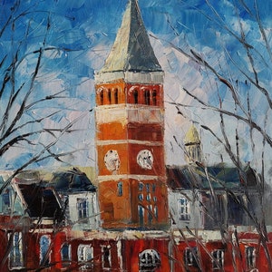 Tillman Hall in University, Klugh Avenue Clemson, SC-KoKing Fort-K1544-Home Decor Holiday Artwork Texture Painting Dining Wall Art