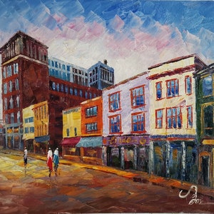 Erie St  N & LINCOLN Way E,  Massillon Ohio-KoKing FORT-k1456-Home Decor Holiday Artwork Texture Painting Dining Wall Art