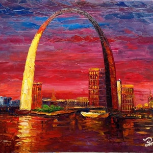 Arch St. Louis MO-KoKing FORT-k141-Home Decor Holiday Artwork Texture Painting Dining Wall Art