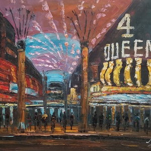 Las Vegas Nevada Freemont-KoKing FORT-G652-Home Decor Arte navideño Textura Pintura Comedor Arte de pared