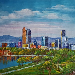 Denver Colorado Downtown-KoKing FORT-z804-Home Decor Holiday Artwork Texture Painting Dining Wall Art