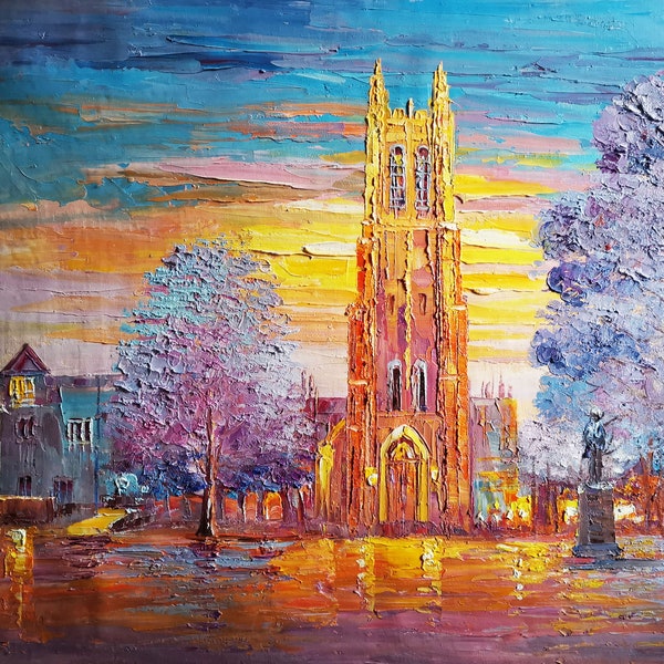 Durham Skyline Painting Etsy