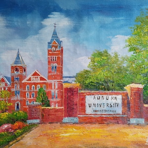 Samford Hall, Auburn University, AL-KoKing FORT-z1099-Home Decor Holiday Artwork Texture Painting Dining Wall Art