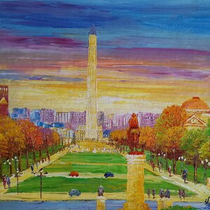 Washington DC Skyline-KoKing FORT-z427-Home Decor Holiday Artwork Texture Painting Dining Wall Art