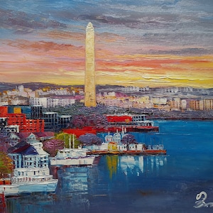 Washington Monument, Washington DC-KoKing FORT-z225-Home Decor Holiday Artwork Texture Painting Dining Wall Art