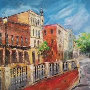 Nelson Distillery Whiskey Row, Louisville, Kentucky-KoKing Fort-G22-Wystrój domu Sztuka świąteczna Malowanie tekstur Sztuka ścienna do jadalni