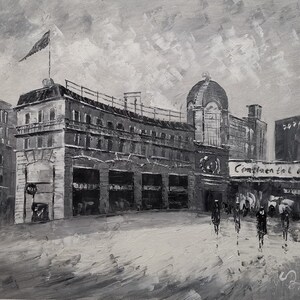 Columbus Circle In The Old Days,  Columbus, OHIO-KoKing FORT-x57-Home Decor Holiday Artwork Texture Painting Dining Wall Art
