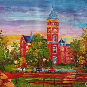Campus Tillman Hall in University, Klugh Avenue Clemson, SC-KoKing Fort-z686-Home Decor Holiday Artwork Texture Painting Dining Wall Art
