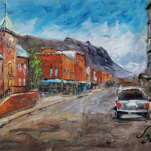 Downtown TELLURIDE, Colorado-KoKing FORT-k1984-Home Decor Holiday Artwork Texture Painting Dining Wall Art