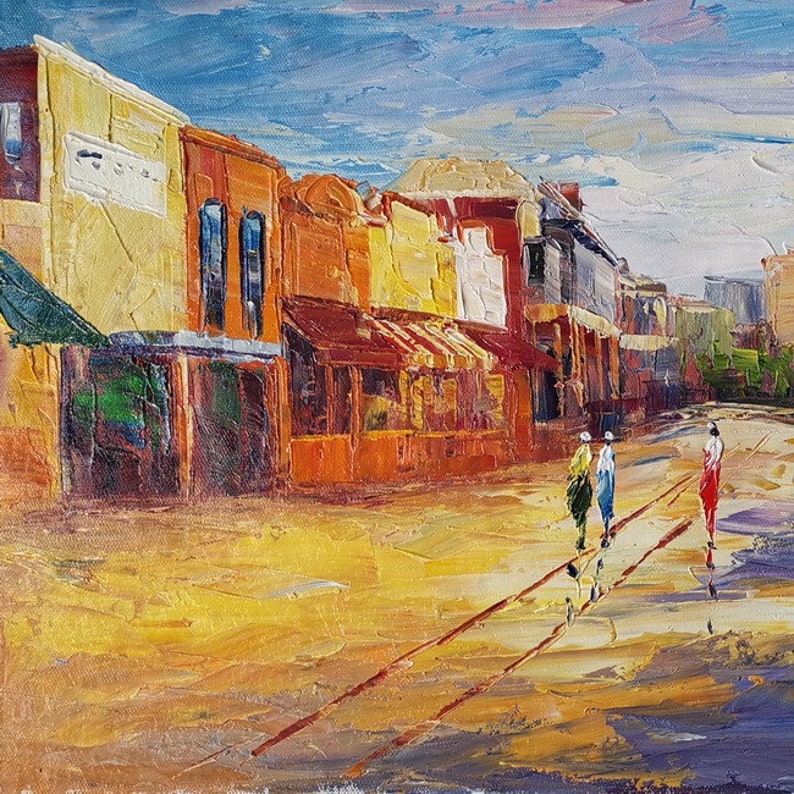 Main Street Jackson CA-KoKing FORT-k1178-Home Decor Holiday Artwork Texture Painting Dining Wall Art