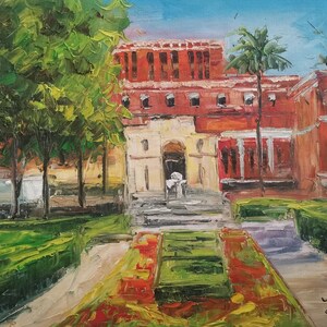 Doheny Memorial Library, Trousdale Parkway University Park Campus Los Angeles-KoKing Fort-G81-Home Decor Holiday Artwork Texture Painting