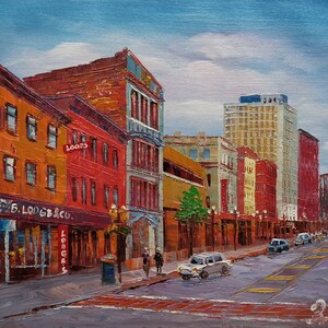 North Pearl Street from Steuben Street, Downtown Albany, NY-KoKing FORT-z199-Home Decor Holiday Artwork Texture Painting Dining Wall Art