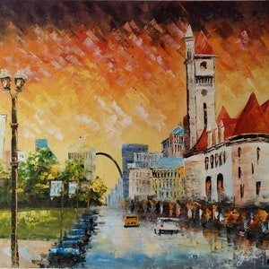 Market Street, ST. Louis MO-KoKing FORT-x52-Home Decor Holiday Artwork Texture Painting Dining Wall Art
