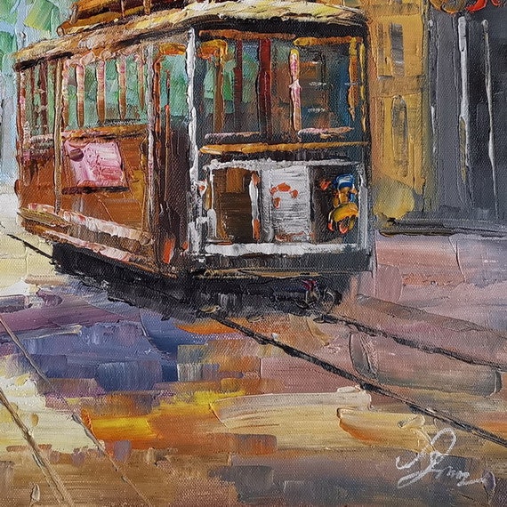 FINE ARTISTS『路面電車』絵画油絵shiva,inc. ファインアート Platform | Shiva's art