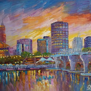 Bridge Hartford Connecticut-KoKing FORT-z827-Home Decor Holiday Artwork Texture Painting Dining Wall Art