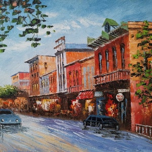 Main Street St., Charles MO-KoKing FORT-x73-Home Decor Holiday Artwork Texture Painting Dining Wall Art