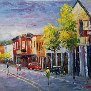 Main Street Breckenridge Colorado-KoKing FORT-k1152-Home Decor Holiday Artwork Texture Painting Dining Wall Art