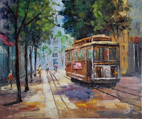 FINE ARTISTS『路面電車』絵画油絵shiva,inc. ファインアート Platform | Shiva's art