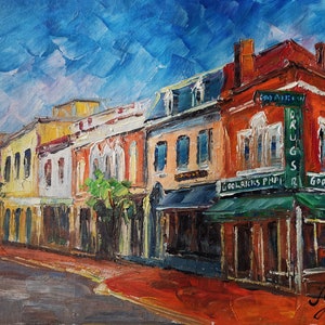 Downtown Fredericksburg Virginia-KoKing Fort-k1940-Home Decor Holiday Artwork Texture Painting Dining Wall Art