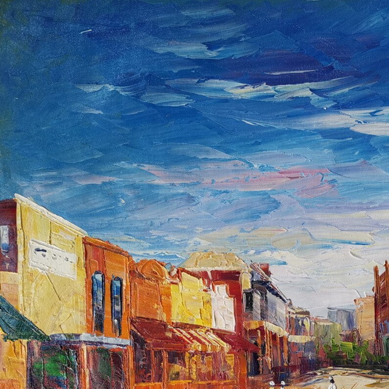 Main Street Jackson CA-KoKing FORT-k1178-Home Decor Holiday Artwork Texture Painting Dining Wall Art