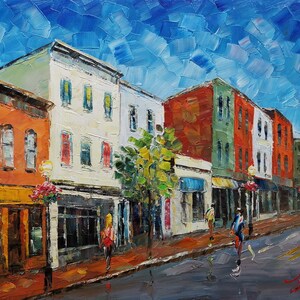 Wisconsin Avenue NW, Georgetown Washington DC-KoKing Fort-K891-Home Decor Holiday Artwork Texture Painting Dining Wall Art