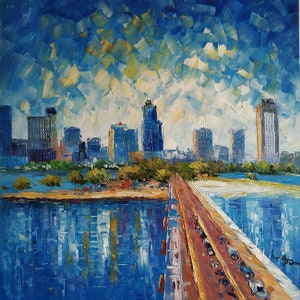 The City of St. Petersburg Florida-KoKing FORT-k478-Home Decor Holiday Artwork Texture Painting Dining Wall Art