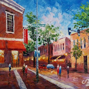 South Main Street, Naperville, Illinois-KoKing FORT-k1393-Home Decor Urlaub Kunstwerk Textur Malerei Essen Wandkunst