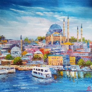 Sunny Holy Hagia Sophia Grand Mosque, Istanbul, Turkey-KoKing FORT-z1123-Home Decor Holiday Artwork Texture Painting Dining Wall Art