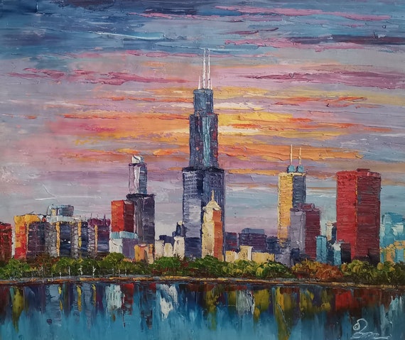 Chicago Skyline-koking Fort-j123-home Decor Holiday Artwork
