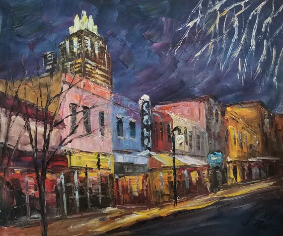 Texas, Austin 6th Street at Night-koking Fort-g547-home Decor