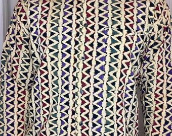 Vintage Expressions Abstract Button Up