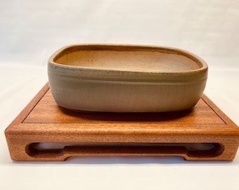 Mahogany Bonsai Display Stand 12x15 • Contemporary Solid Wood Pedestal • Handcrafted Modern Decor