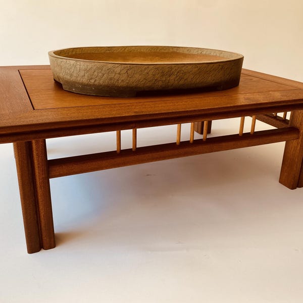 Mahogany Wood Bonsai Stand, Art Display Table (24x18x8)