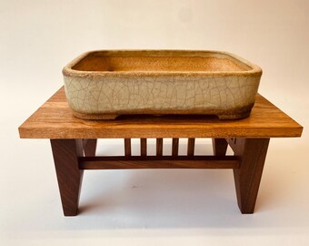 Walnut Bonsai Stand figured top – 13.5" x 8.6" x 6.25"