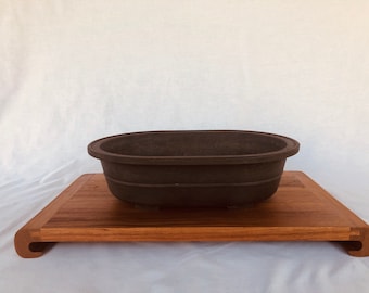 Mahogany bonsai stand scroll style or serving tray 10" x 18"