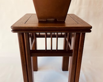 Mahogany Bonsai Stand – Handcrafted Display Table for Indoor Planters, Solid Wood