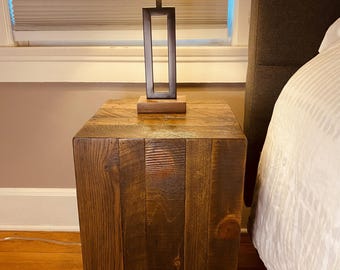 Reclaimed wood side table