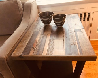 Rustic coffee table with shelf