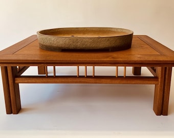 Mahogany Wood Bonsai Stand, Art Display Table (24x18x8)