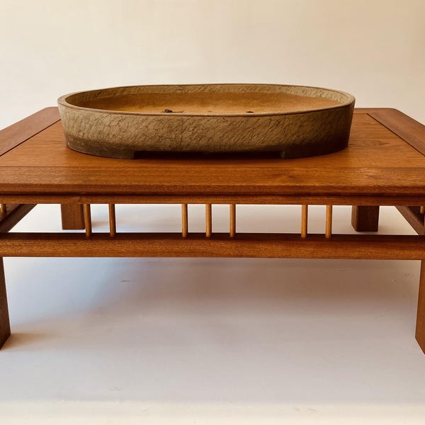Mahogany Wood Bonsai Stand, Art Display Table (24x18x8)