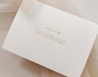 Tarjeta de propuesta de dama de honor con lámina dorada / Tarjeta de propuesta de dama de honor minimalista / Tarjeta "¿Quieres ser mi dama de honor?" / Propuesta de dama de honor