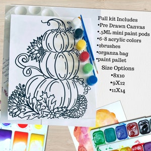 Pumpkin Paint Kit, Fall paint kit, Fall craft kit, Girls paint night,  Adult Sip And Paint
