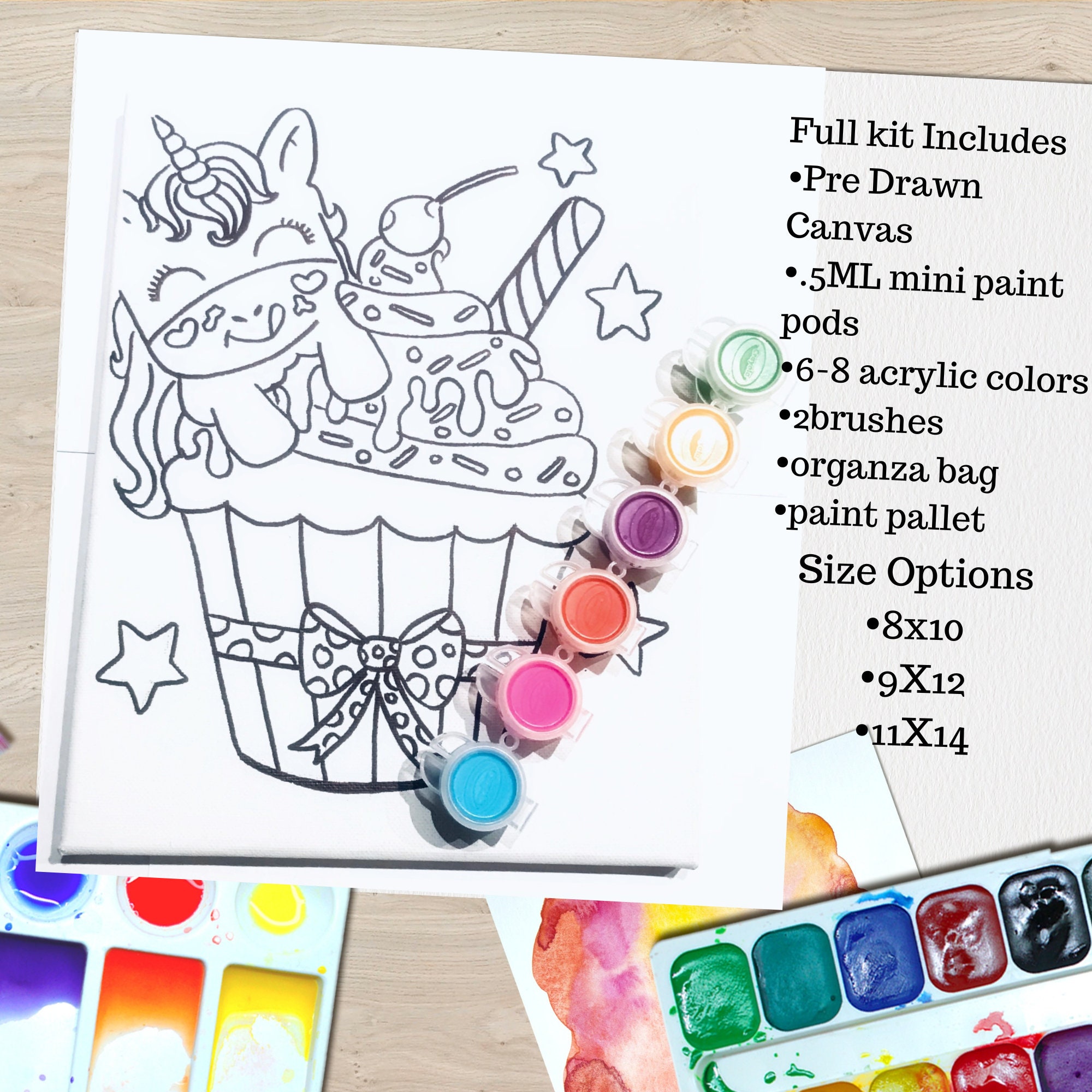 Fantasy Unicorn Canvas Paint Art Kit – Art by Jess