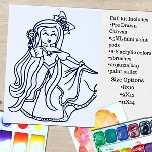 Paint your Own, Princess Party, Princess Party Favor, Kids Paint Party, Kids Paint Kit, DIY Art Kit, Kids Activity Kit, Birthday Princess