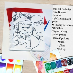 Ready To Paint  Frankenstein Halloween Paint Craft Kit Canvas For Kids Halloween Art Party Favors
